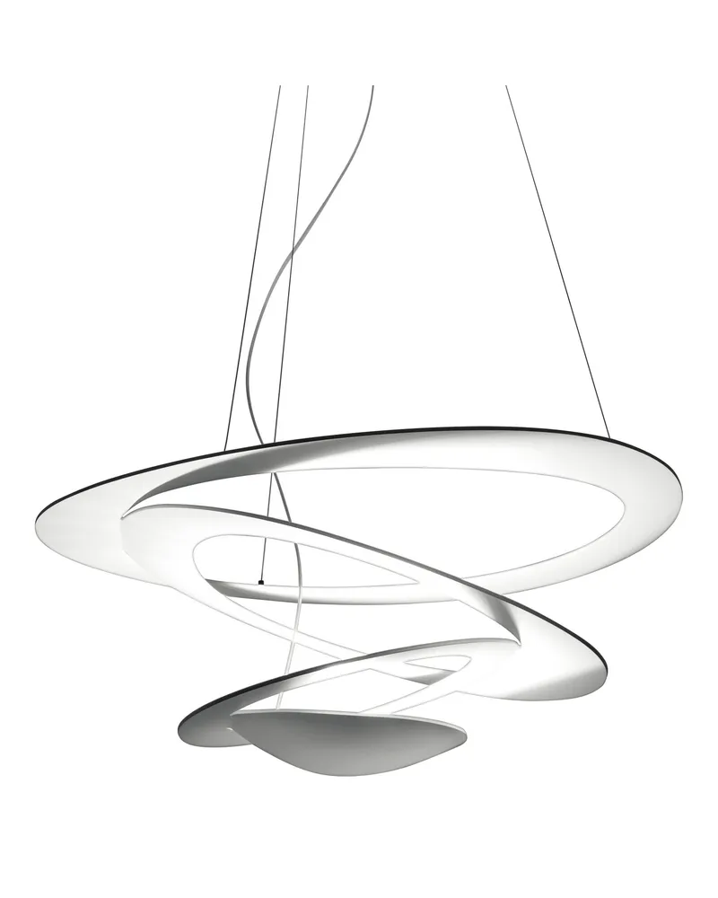 Artemide Pendelleuchte Pirce - Weiß - klarlackbeschichtetes Aluminium - Designer Giuseppe Maurizio Scutellà 