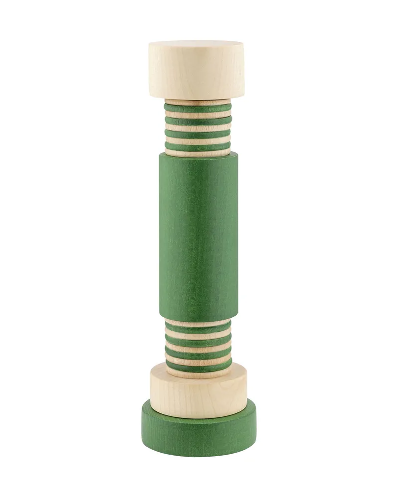 Alessi Salz- und Pfeffermühle Twergi - Grün - Massive Buche, gebeizt - Designer Ettore Sottsass 