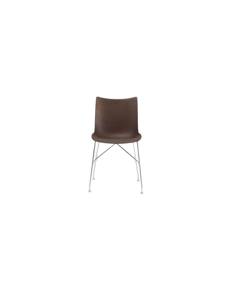 Kartell Stuhl Smart Wood - Holz natur - Dunkel gebeiztes Buchensperrholz geformt - Designer Philippe Starck 