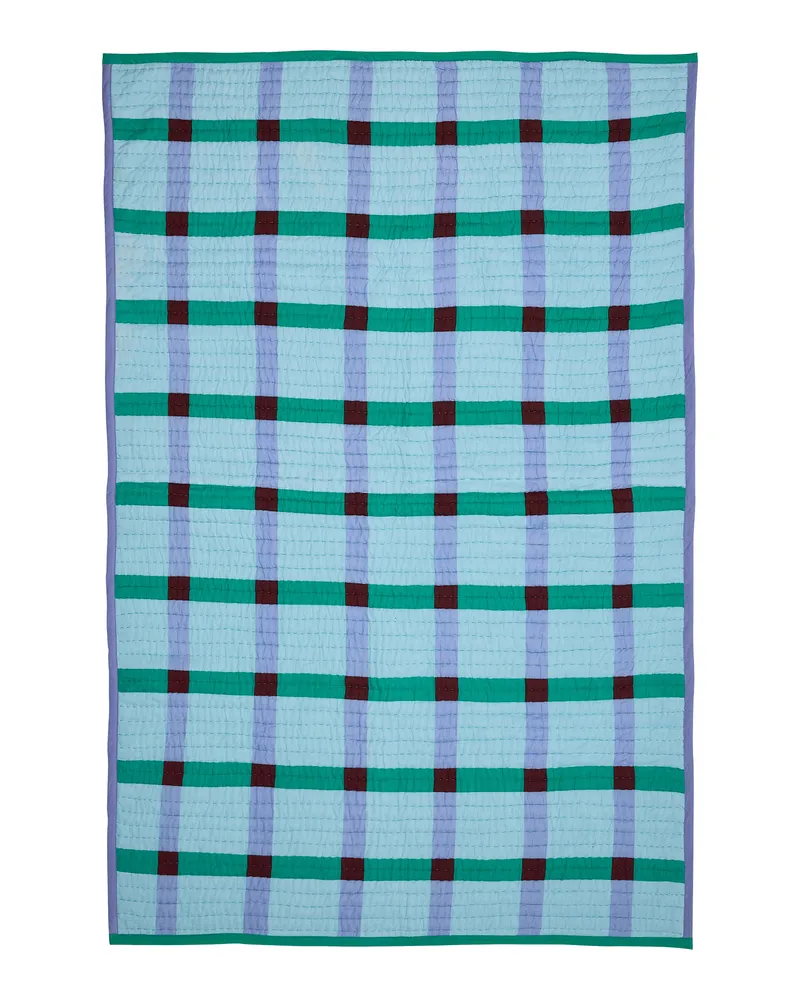 Hübsch Tagesdecke Tento - Grün - OEKO-TEX zertifizierte Baumwolle 
