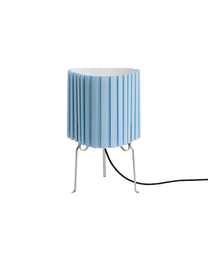 Hay Tischleuchte Canelé - Blau - verchromter Stahl - Designer Camille Viallet 