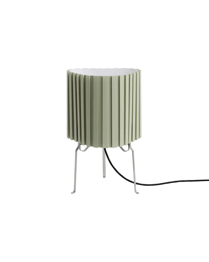 Hay Tischleuchte Canelé - Blau - verchromter Stahl - Designer Camille Viallet 