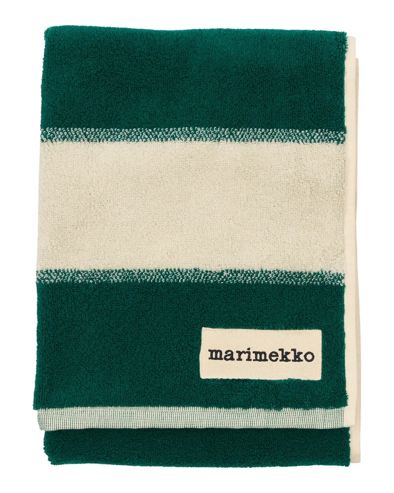 Marimekko Badetuch Galleria - Grün - Bio-Frottee-Baumwolle - Designer Vuokko Eskolin-Nurmesniemi 