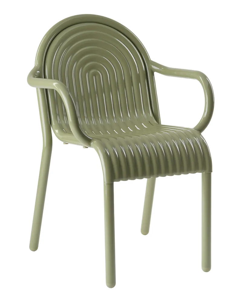 Tom Dixon Stapelbarer Sessel Groove - Grün - Aluminium - Designer Tom Dixon 