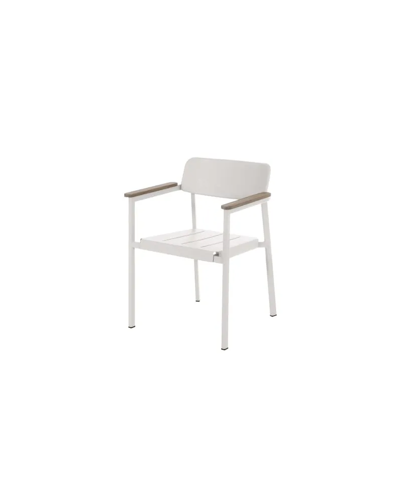EMU Stapelbarer Sessel Shine - Weiß - Teakholz - Designer Arik Levy 