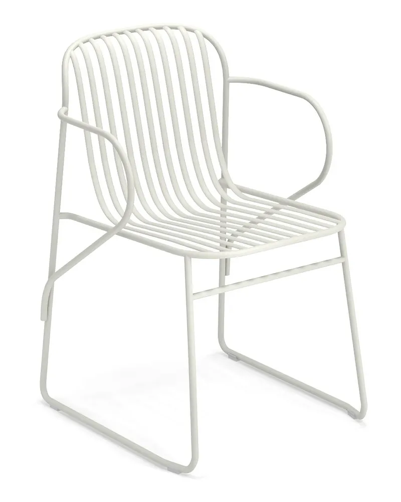 EMU Stapelbarer Sessel Riviera - Weiß - gefirnister Stahl - Designer LucidiPevere Studio 