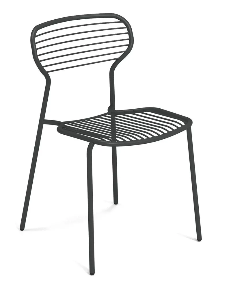 EMU Stapelbarer Stuhl Apero - Grau - gefirnister Stahl - Designer Martin Drechsel 