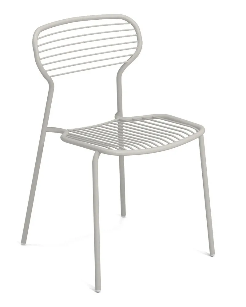 EMU Stapelbarer Stuhl Apero - Grau - gefirnister Stahl - Designer Martin Drechsel 