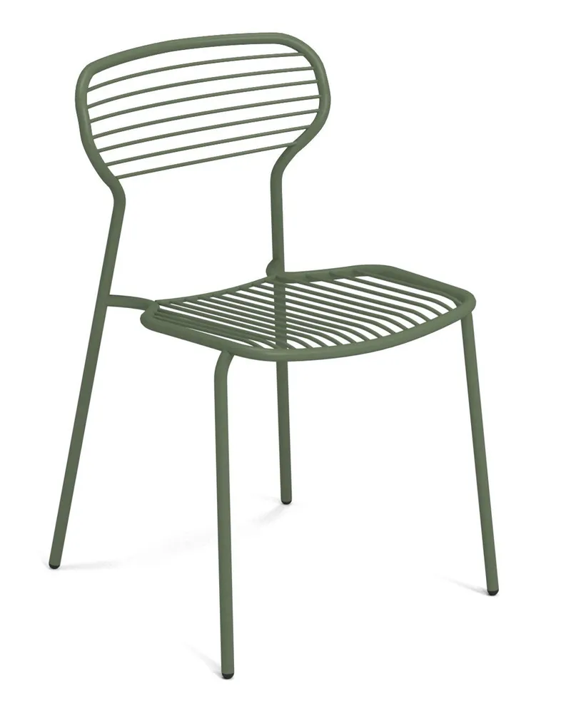 EMU Stapelbarer Stuhl Apero - Grau - gefirnister Stahl - Designer Martin Drechsel 