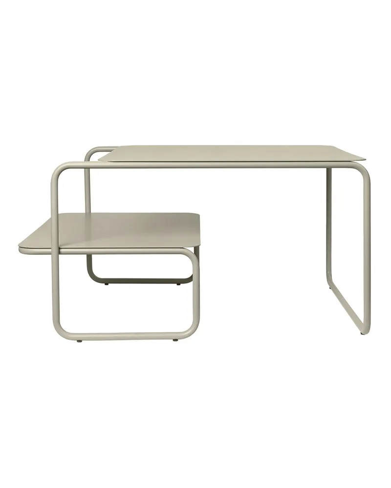 ferm LIVING Couchtisch Level - Beige - Pulverbeschichteter Stahl 