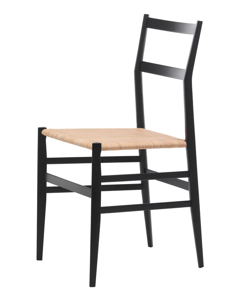 Cassina Stuhl i Maestri - Schwarz - Rattan-Geflecht - Designer Gio Ponti 
