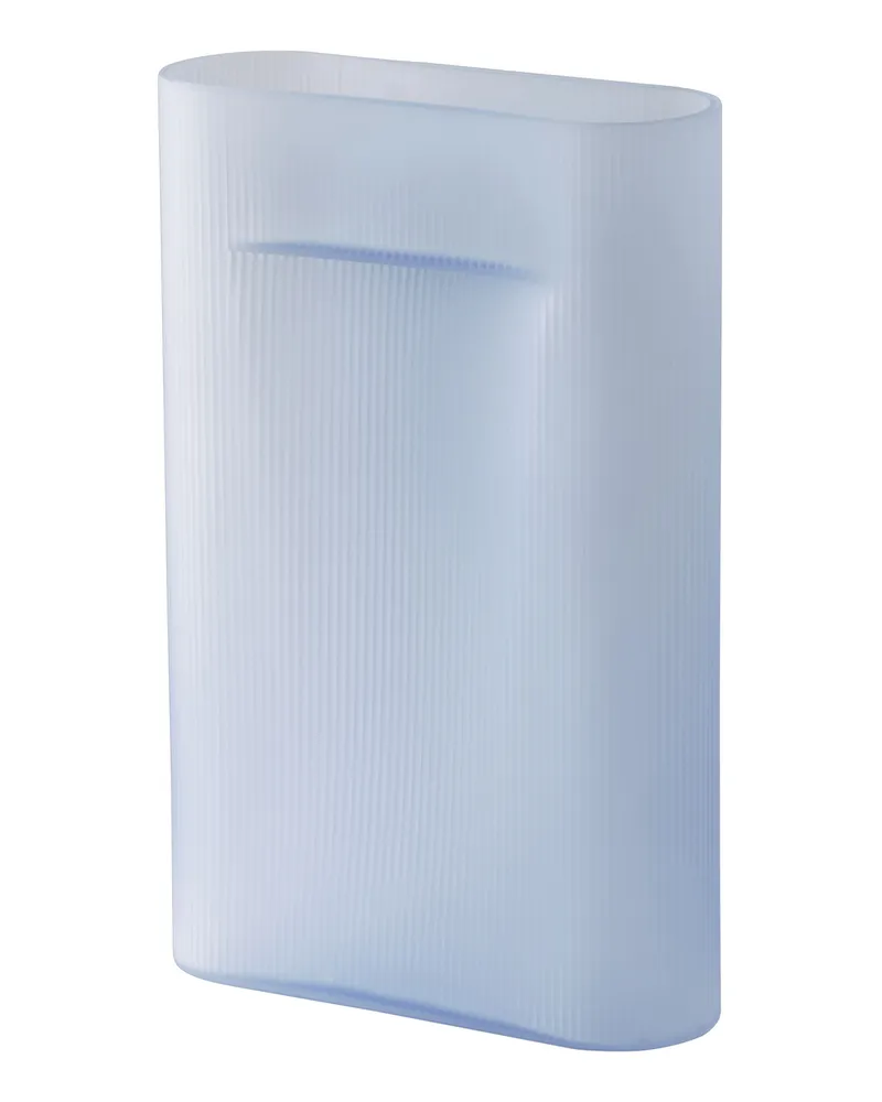 Muuto Vase Ridge - Blau - Mattglas, mundgeblasen - Designer Studio Kaksikko 