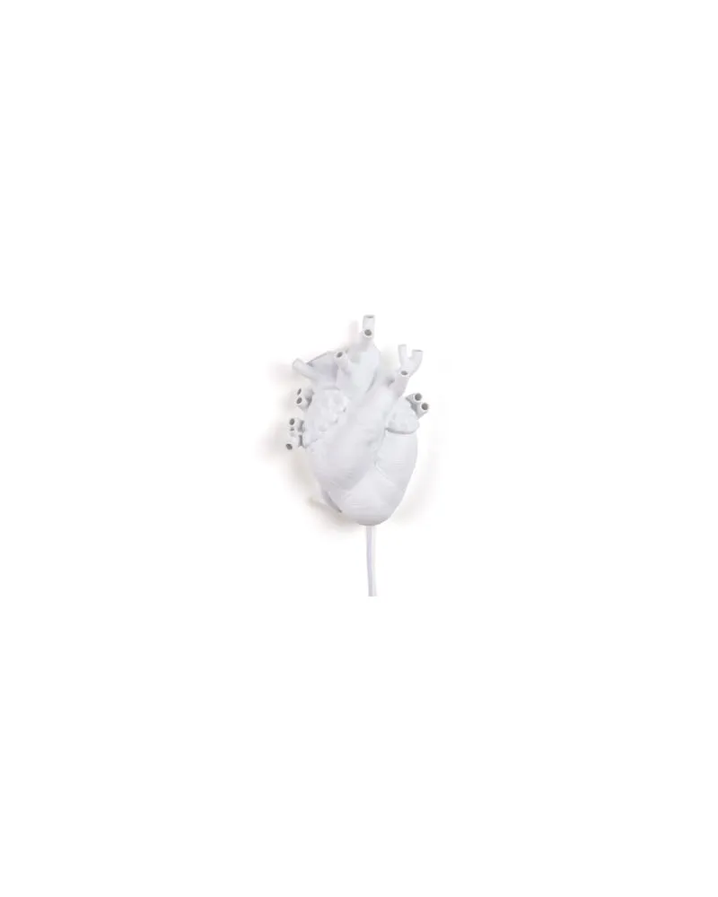 Seletti Wandleuchte mit Stromkabel Love in Bloom - Weiß - Porzellan - Designer Marcantonio 