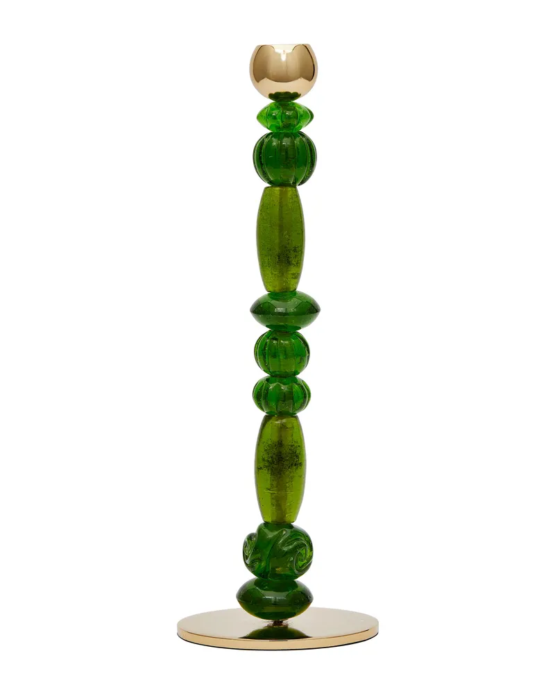 POLSPOTTEN Kerzenleuchter Beads - Grün - Recyceltes Glas 