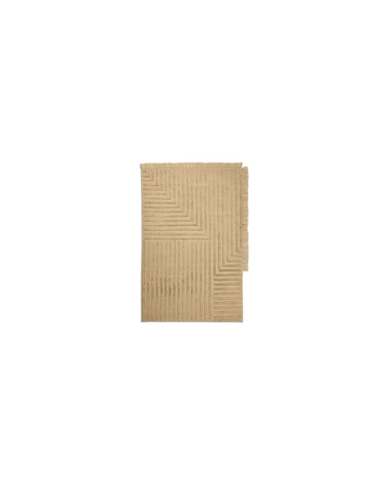ferm LIVING Teppich Crease - Beige - Wolle 