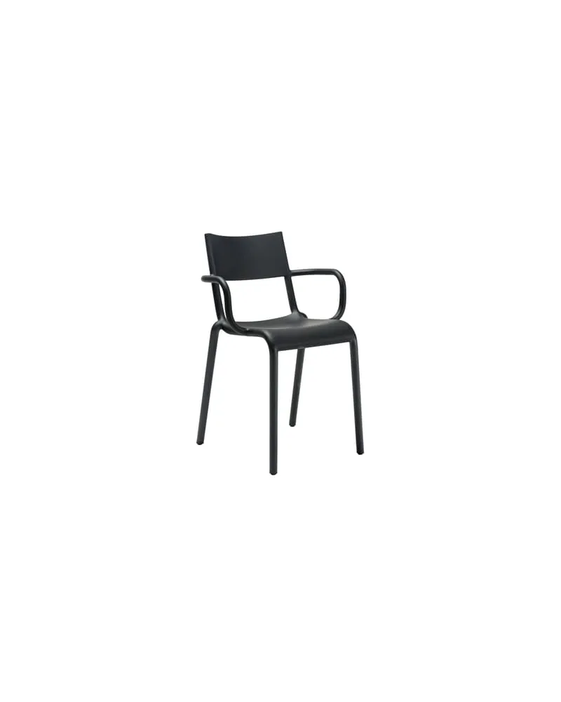 Kartell Stapelbarer Sessel Generic - Schwarz - Polypropylen - Designer Philippe Starck 