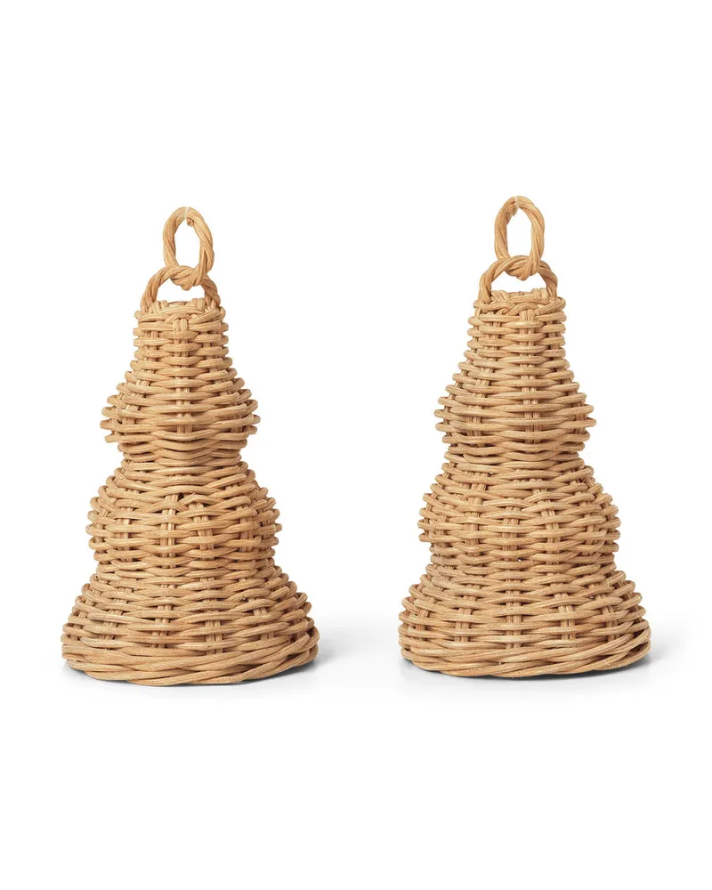 ferm LIVING Weihnachtskugel Braided - Braun - Geflochtenes Rattan - Designer Trine Andersen 