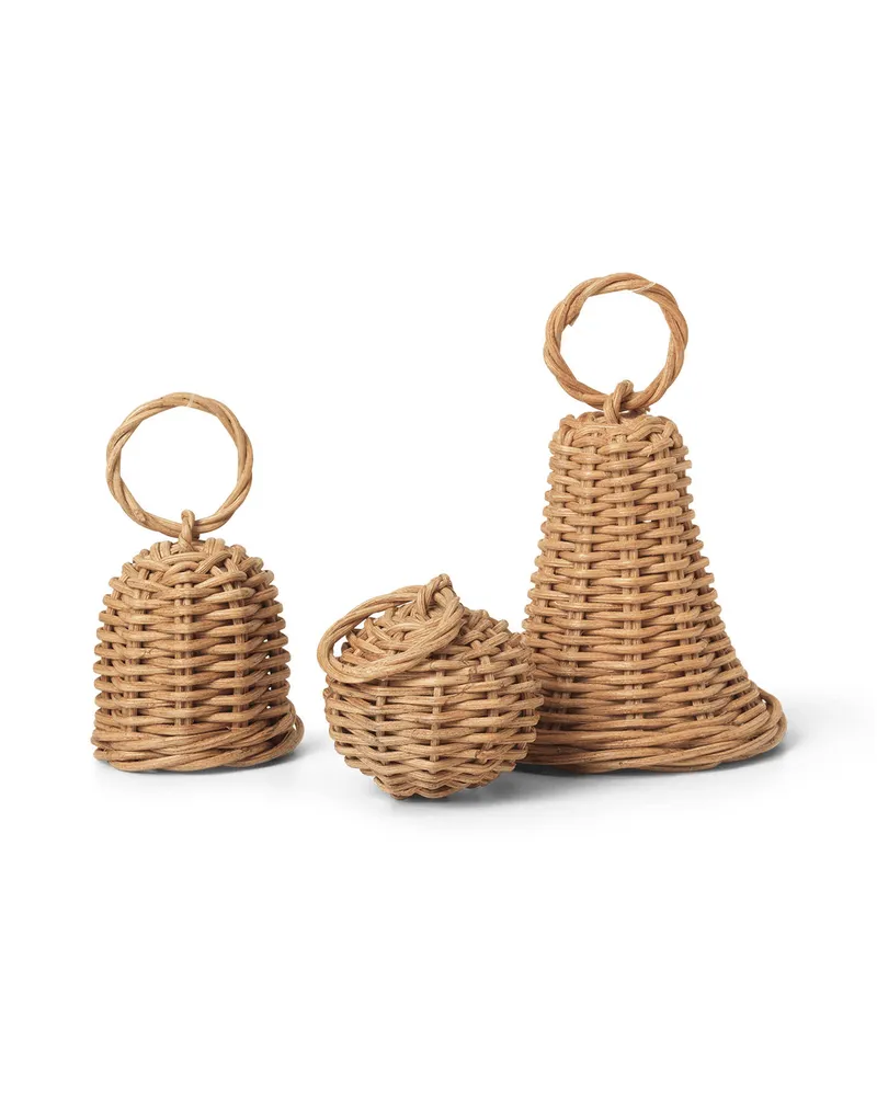 ferm LIVING Weihnachtskugel Braided - Braun - Geflochtenes Rattan - Designer Trine Andersen 