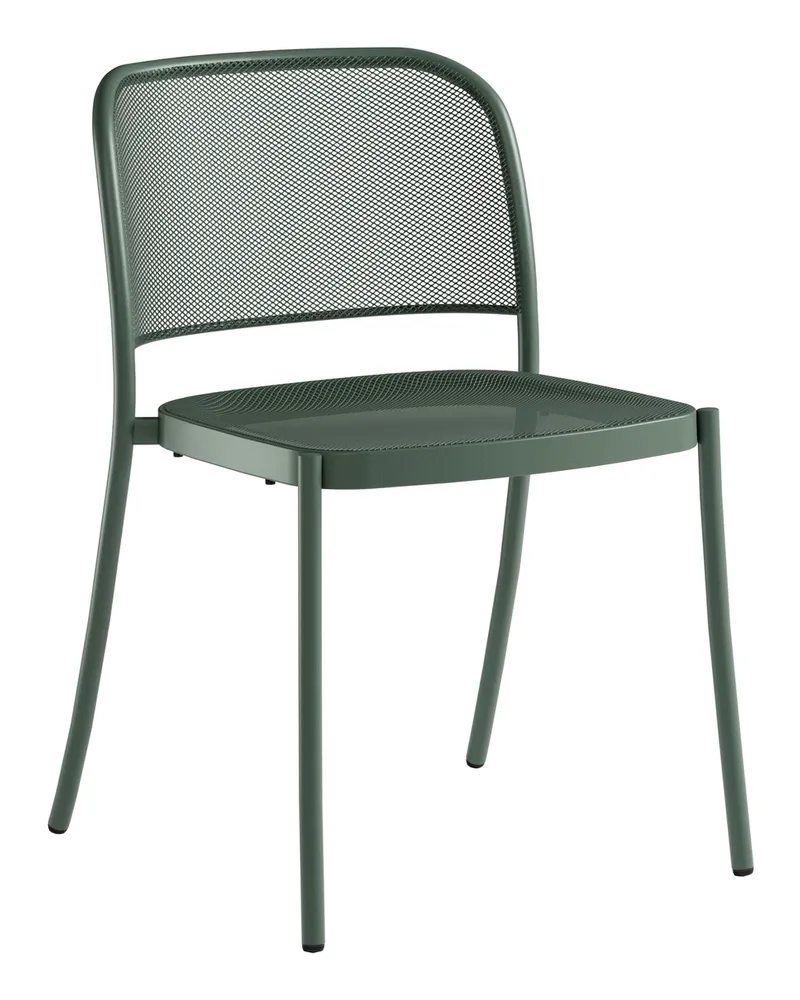 EMU Stapelbarer Stuhl Café - Grün - Stahlgitter - Designer Christophe Pillet 