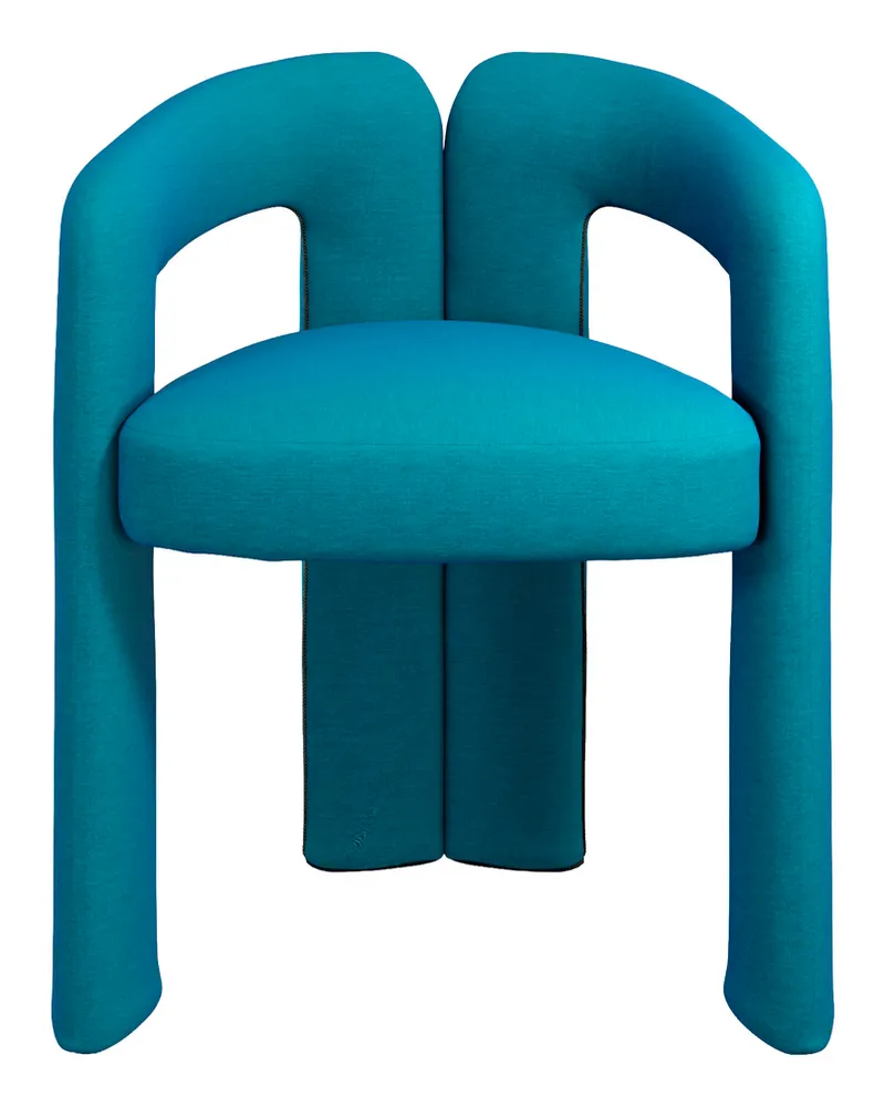 Cassina Gepolsterter Sessel Dudet - Blau - Spanngurt, elastisch - Designer Patricia Urquiola 
