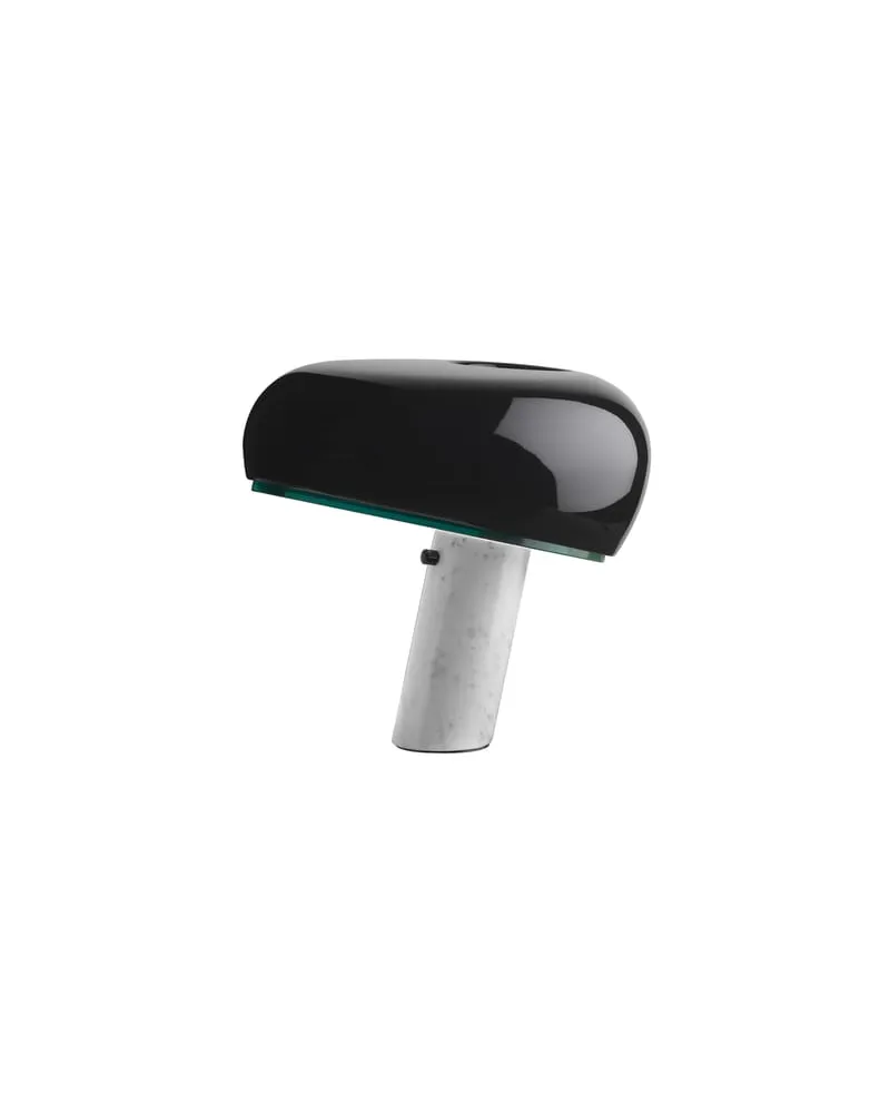 Flos Tischleuchte Snoopy - Schwarz - Carrara-Marmor - Designer Pier Giacomo Castiglioni
