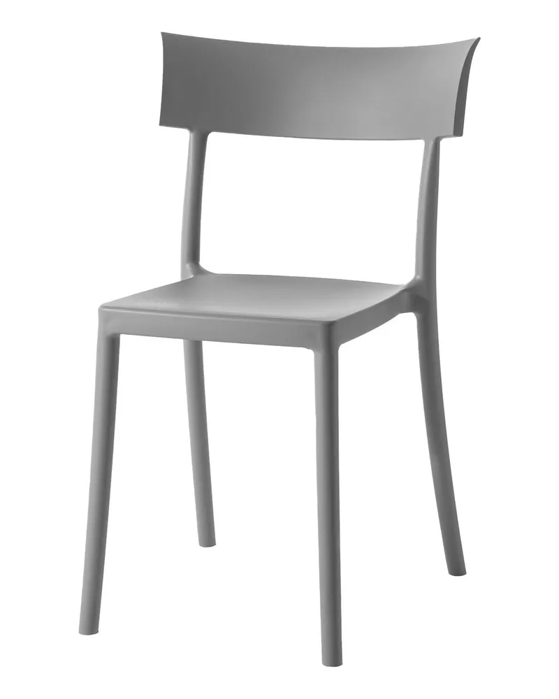 Kartell Stapelbarer Stuhl Catwalk - Grau - Recyceltes thermoplast. Technopolymer - Designer Sergio Schito 