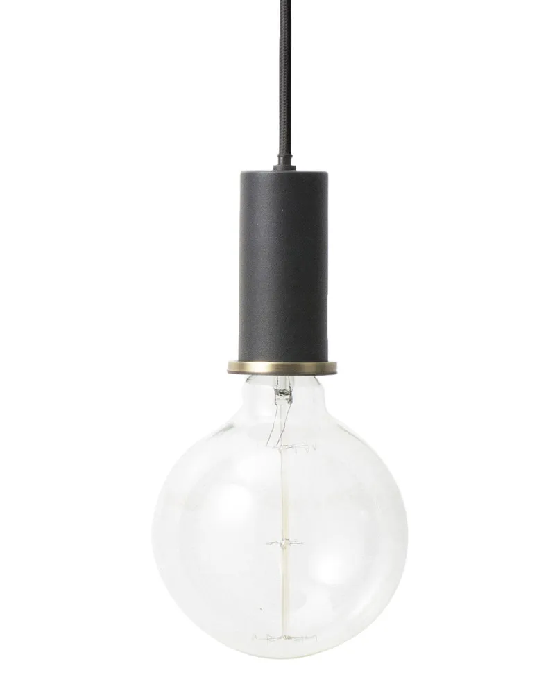 ferm LIVING Set aus Kabel + Fassung + Rosette Collect - Schwarz - Gewebe - Designer Trine Andersen 