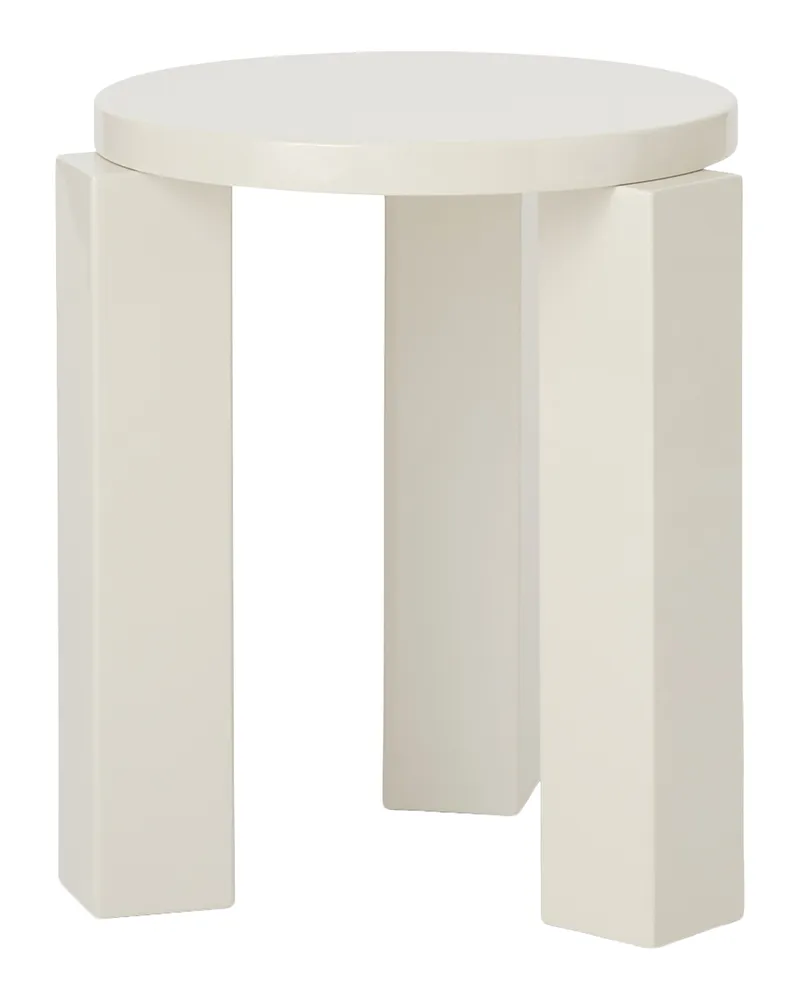 New Works Hocker - Weiß - lackierte Holzfaserplatte - Designer John Astbury 