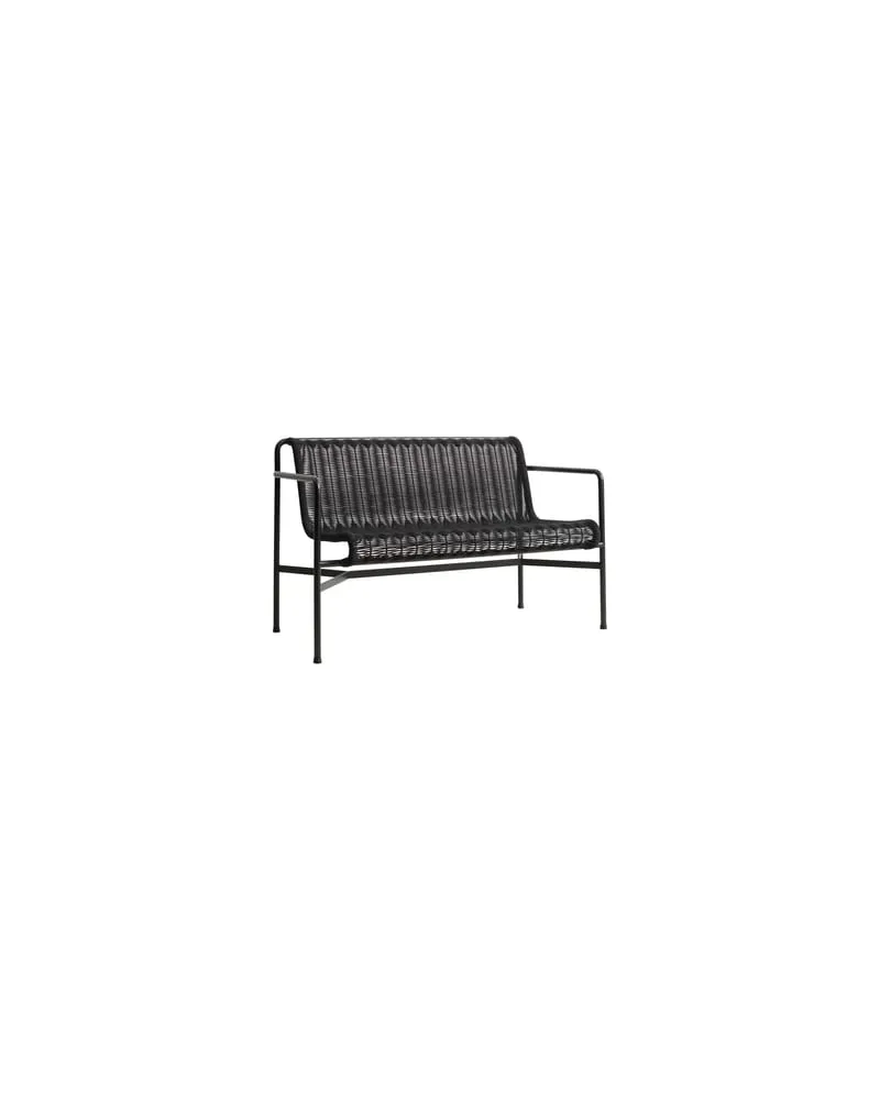 Hay Bank mit Rückenlehne Palissade Cord - Schwarz - Epoxid-lackierter Stahl - Designer Ronan & Erwan Bouroullec 