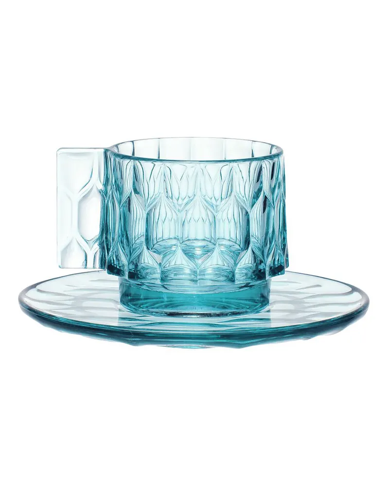 Kartell Set aus Tasse und Untertasse Jellies Family - Rosa - Thermoplastisches Polykarbonat - Designer Patricia Urquiola 