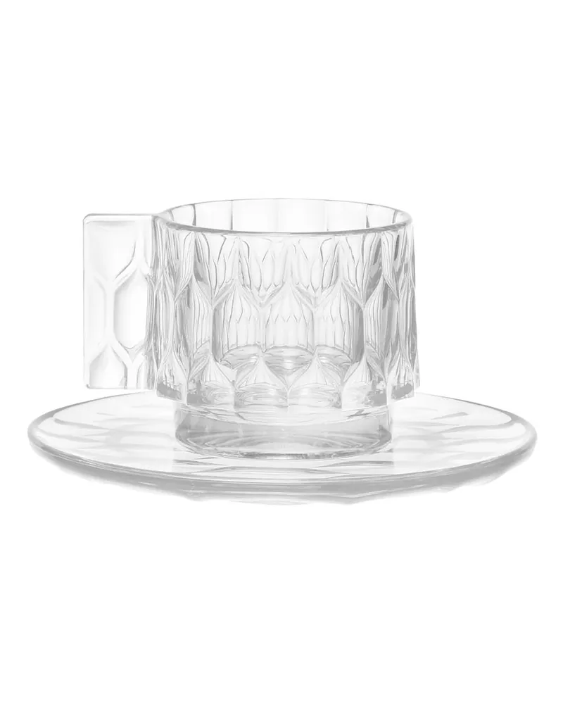Kartell Set aus Tasse und Untertasse Jellies Family - Rosa - Thermoplastisches Polykarbonat - Designer Patricia Urquiola 