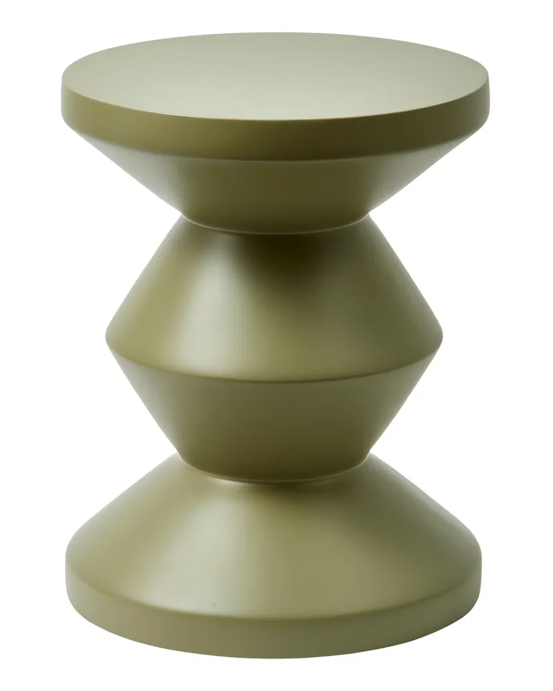 POLSPOTTEN Hocker Zig Zag - Grün - Glasfaser 