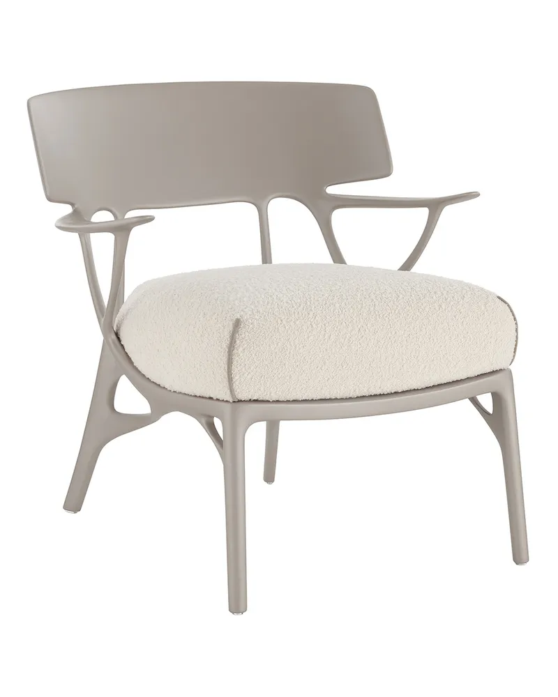 Kartell Gepolsterter Sessel A. I - Grau - Recyceltes thermoplast. Technopolymer - Designer Philippe Starck 