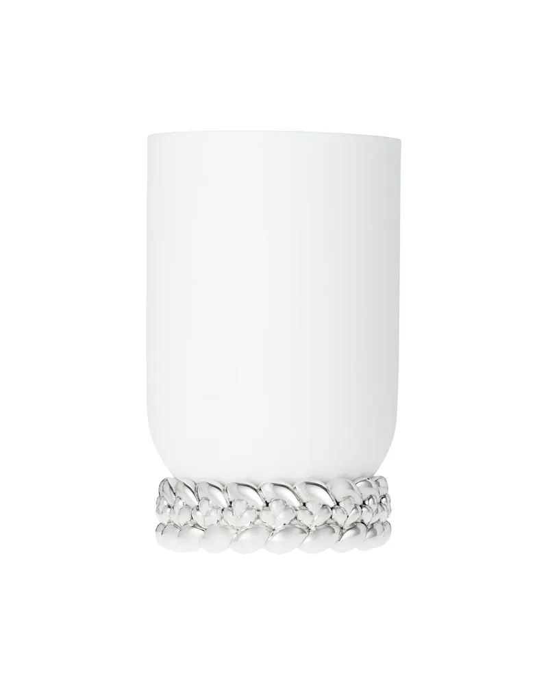 Christofle Vase Babylone - Weiß - Versilbertes Metall - Designer Mademoiselle Aurélie Bidermann 