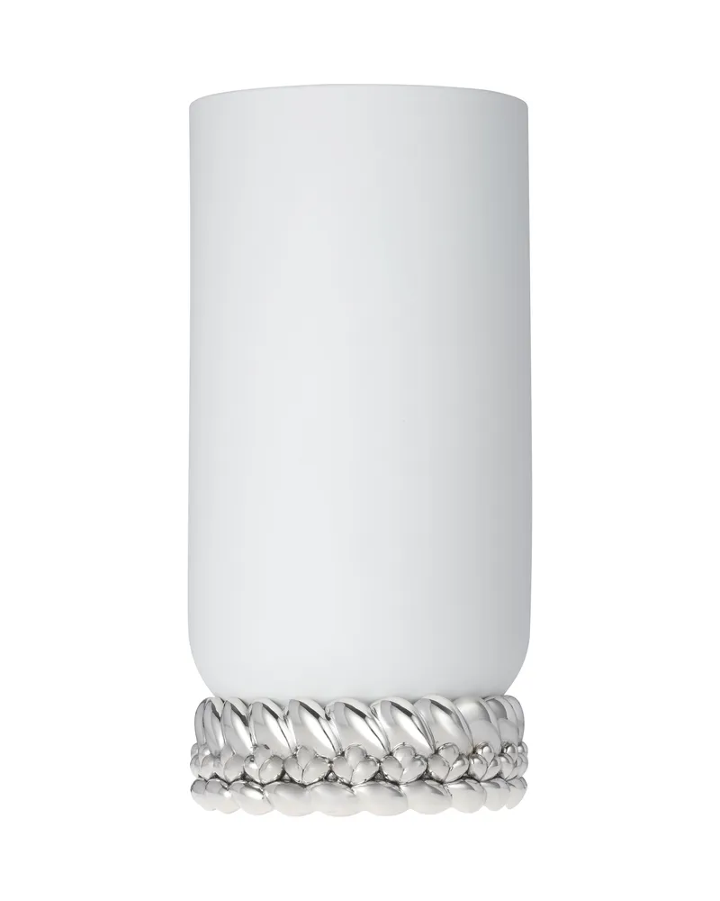Christofle Vase Babylone - Weiß - Versilbertes Metall - Designer Mademoiselle Aurélie Bidermann 