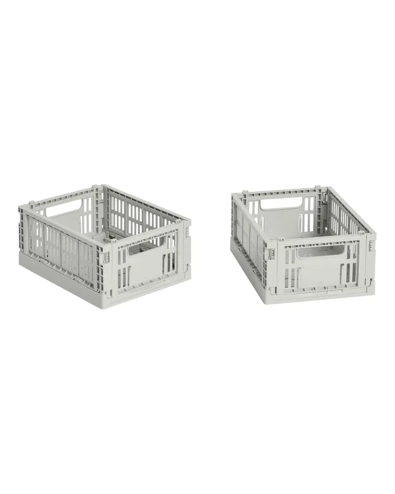 Hay Set aus 2 Körben Colour Crate - Gelb - Recyceltes Polypropylen - Designer Hay Studio 