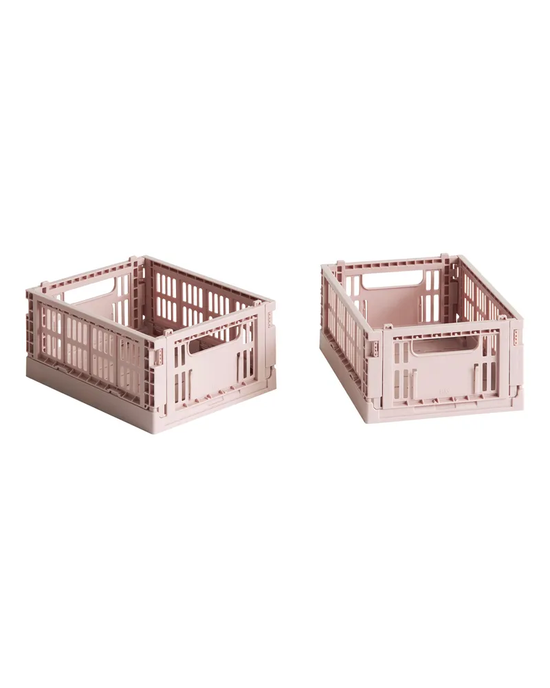 Hay Set aus 2 Körben Colour Crate - Gelb - Recyceltes Polypropylen - Designer Hay Studio 