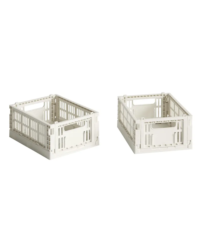 Hay Set aus 2 Körben Colour Crate - Gelb - Recyceltes Polypropylen - Designer Hay Studio 