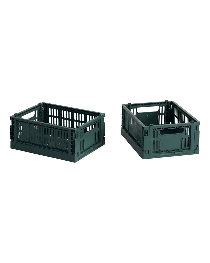 Hay Set aus 2 Körben Colour Crate - Gelb - Recyceltes Polypropylen - Designer Hay Studio 