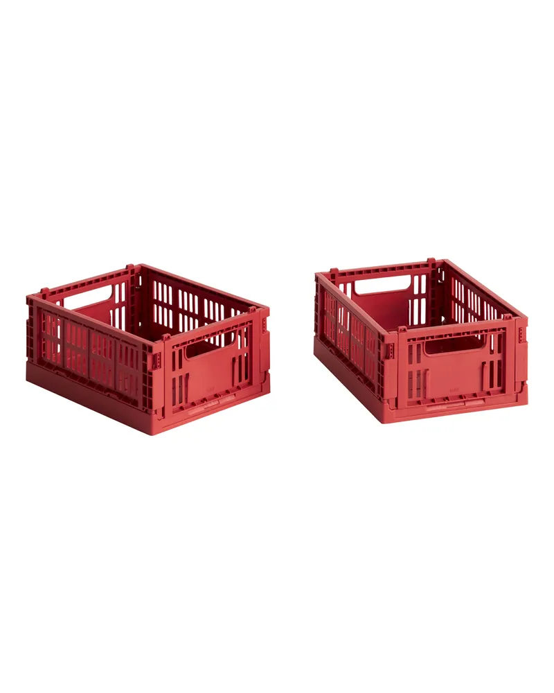 Hay Set aus 2 Körben Colour Crate - Gelb - Recyceltes Polypropylen - Designer Hay Studio 