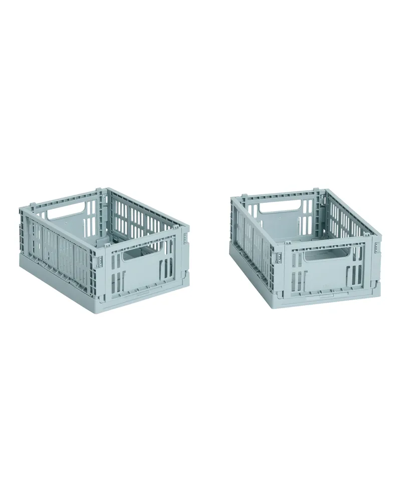 Hay Set aus 2 Körben Colour Crate - Gelb - Recyceltes Polypropylen - Designer Hay Studio 