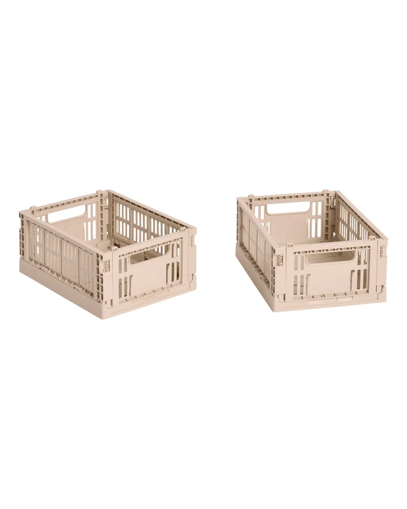 Hay Set aus 2 Körben Colour Crate - Gelb - Recyceltes Polypropylen - Designer Hay Studio 