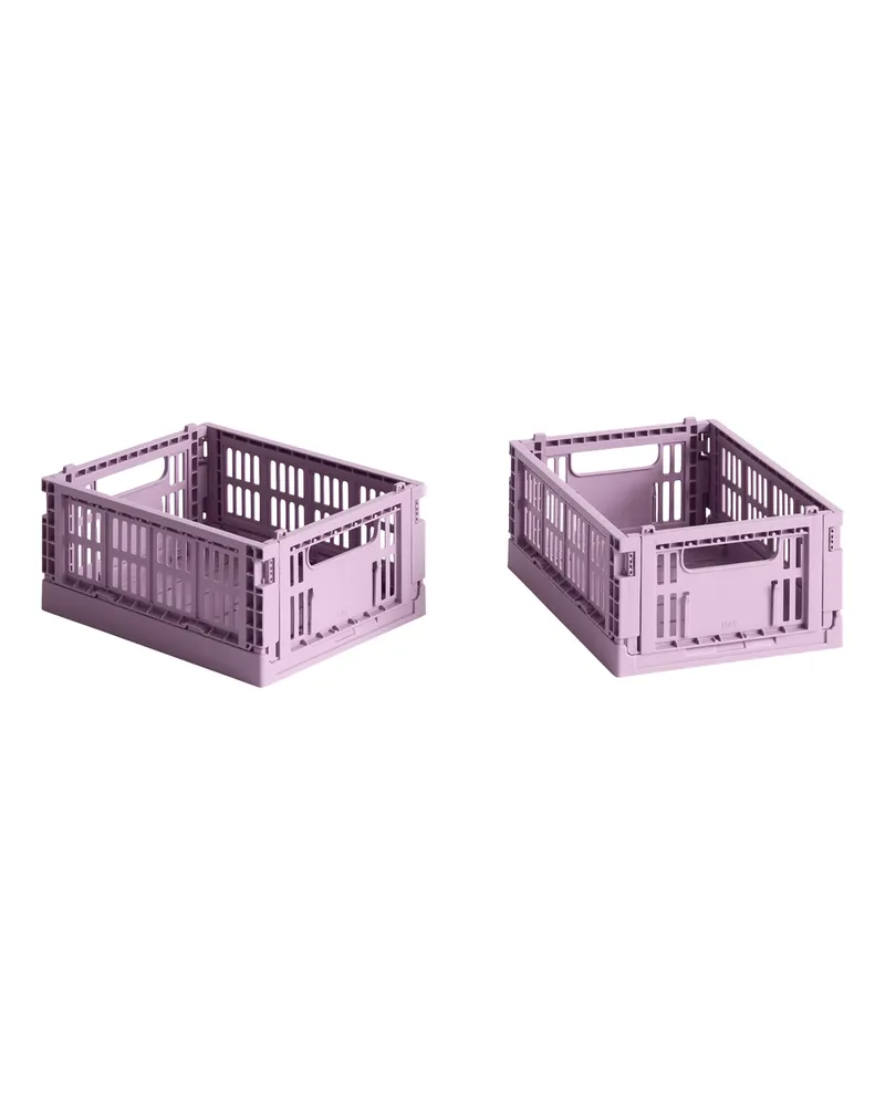 Hay Set aus 2 Körben Colour Crate - Gelb - Recyceltes Polypropylen - Designer Hay Studio 