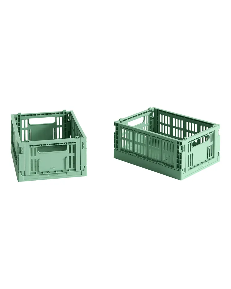 Hay Set aus 2 Körben Colour Crate - Gelb - Recyceltes Polypropylen - Designer Hay Studio 