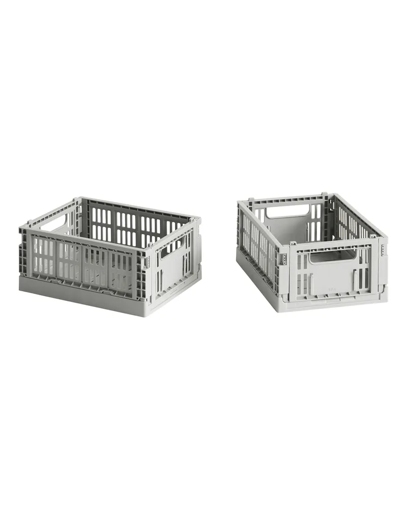Hay Set aus 2 Körben Colour Crate - Gelb - Recyceltes Polypropylen - Designer Hay Studio 