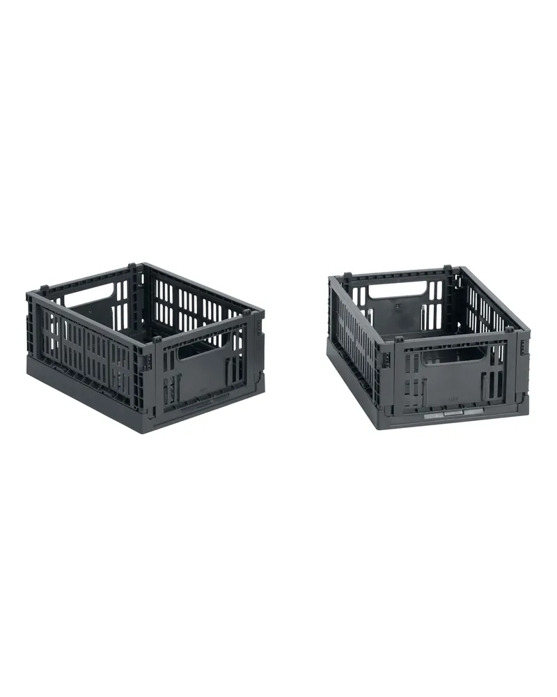 Hay Set aus 2 Körben Colour Crate - Gelb - Recyceltes Polypropylen - Designer Hay Studio 