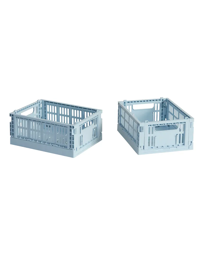 Hay Set aus 2 Körben Colour Crate - Gelb - Recyceltes Polypropylen - Designer Hay Studio 