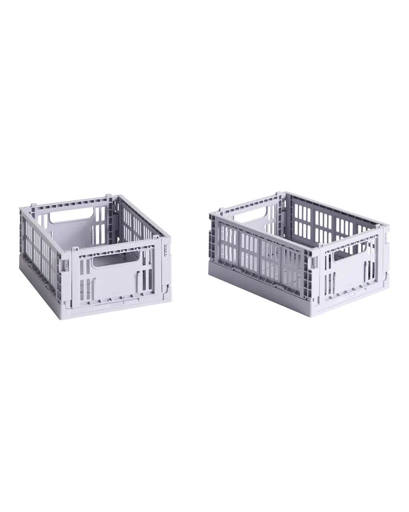 Hay Set aus 2 Körben Colour Crate - Gelb - Recyceltes Polypropylen - Designer Hay Studio 