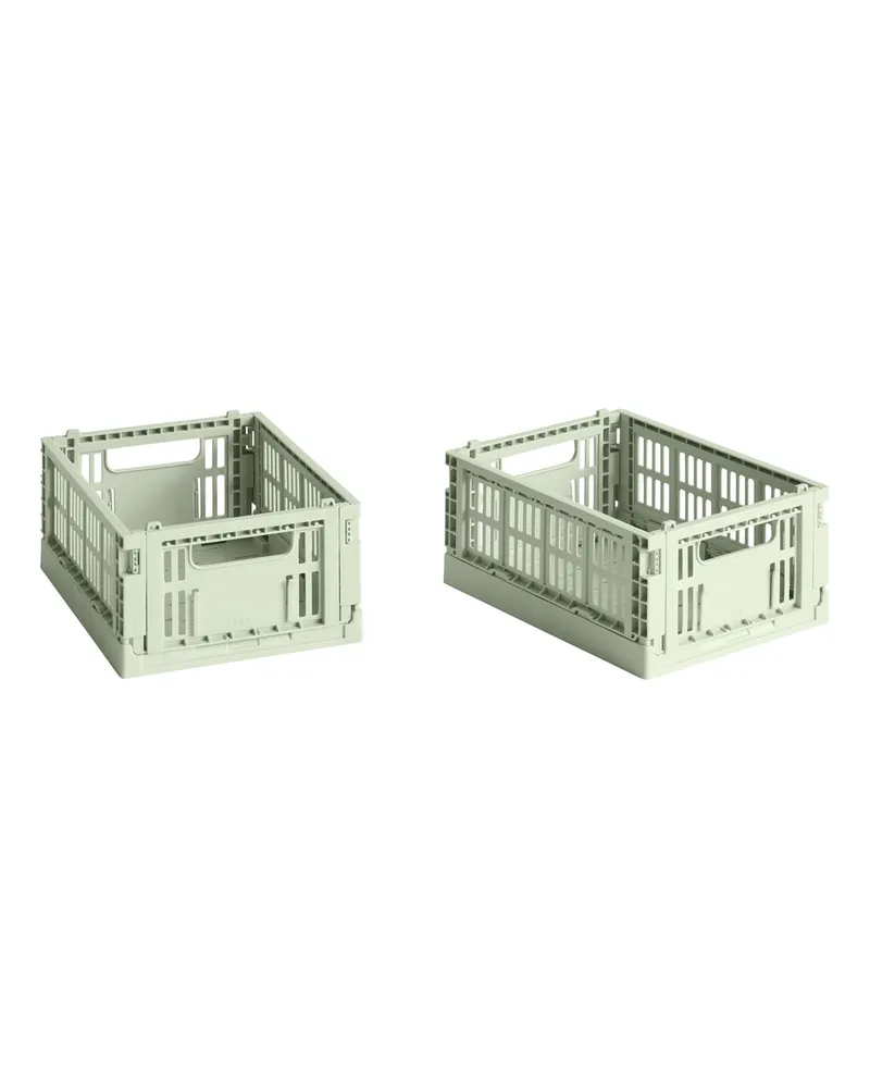 Hay Set aus 2 Körben Colour Crate - Gelb - Recyceltes Polypropylen - Designer Hay Studio 