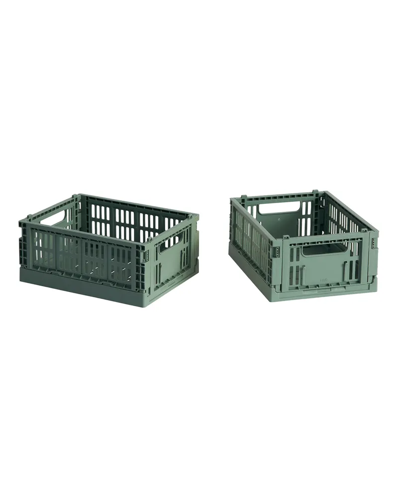 Hay Set aus 2 Körben Colour Crate - Gelb - Recyceltes Polypropylen - Designer Hay Studio 